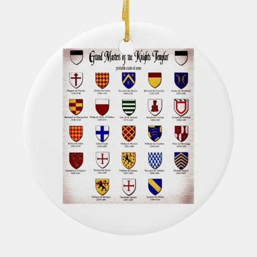 Templar Master Heraldry Keramisch Ornament (Achterkant)
