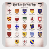 Templar Master Heraldry Vierkante Sticker (Voorkant)