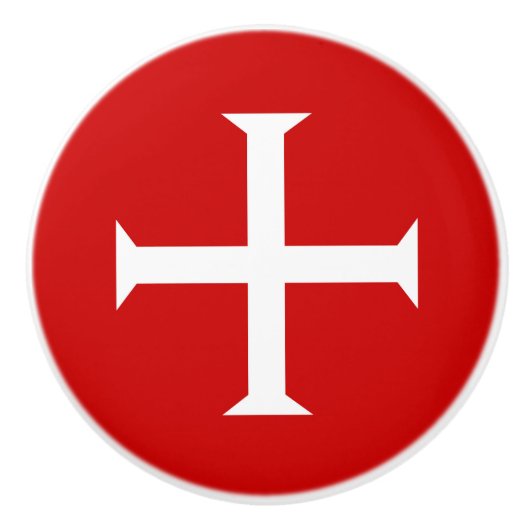 templar messghts red cross malta teutonic hospitaa keramische knop (Voorkant)