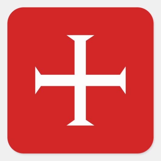 templar messghts red cross malta teutonic hospitaa vierkante sticker (Voorkant)