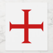 templar messghts red cross malta teutonic hospitaa wijn etiket (Enkel label)