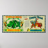 Templar Peas LabelGrand Rapids, MI Poster (Voorkant)