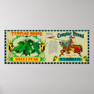 Templar Peas LabelGrand Rapids, MI Poster