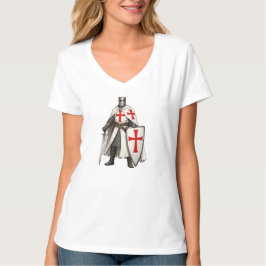 Templar Ridder Kruisvaarder Vrouwen V-Hals T-shirt