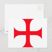 Templar-rood kruis briefkaart (Voorkant / Achterkant)