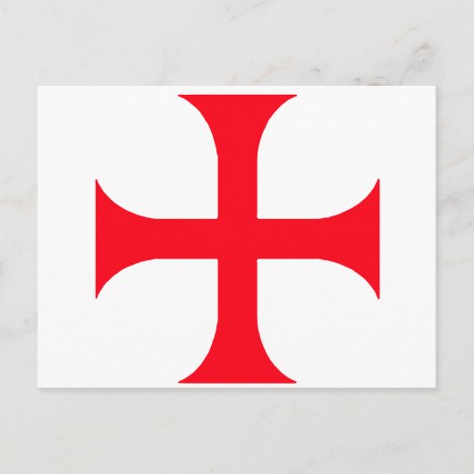 Templar-rood kruis briefkaart (Voorkant)
