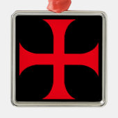 Templar-rood kruis metalen ornament (Voorkant)