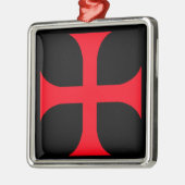 Templar-rood kruis metalen ornament (Links)