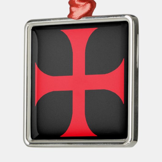 Templar-rood kruis metalen ornament (Links)