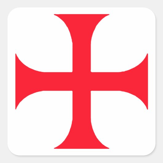 Templar-rood kruis vierkante sticker (Voorkant)