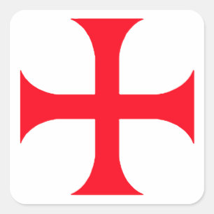 Templar-rood kruis vierkante sticker