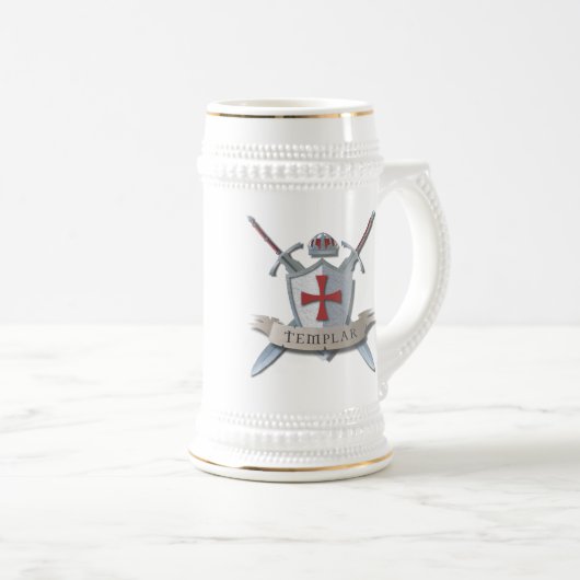 Templar stein bierpul (Voorkant rechts)