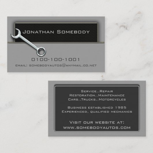 Template 2 voor automatische handelskaart visitekaartje (Voorkant / Achterkant)