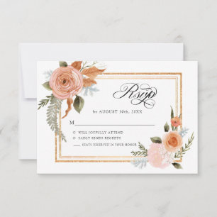 TEMPLATE Elegante Bloemrijke Burgundy Blush Bloeme Kaart