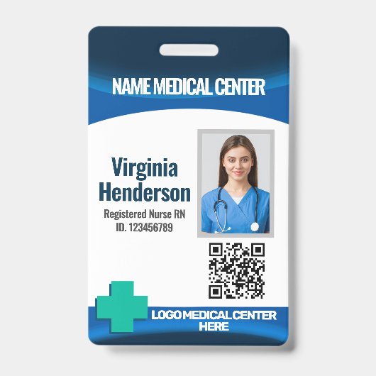 Template Employee Photo Nurse ID Badge (Voorkant)