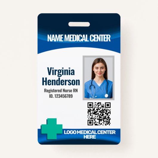 Template Employee Photo Nurse ID Badge (Voorkant)