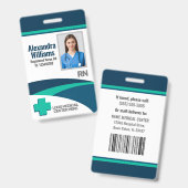 Template Employee Photo Nurse ID Badge (Voor- en achterkant)