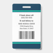 Template Employee Photo Nurse ID Badge (Achterkant)