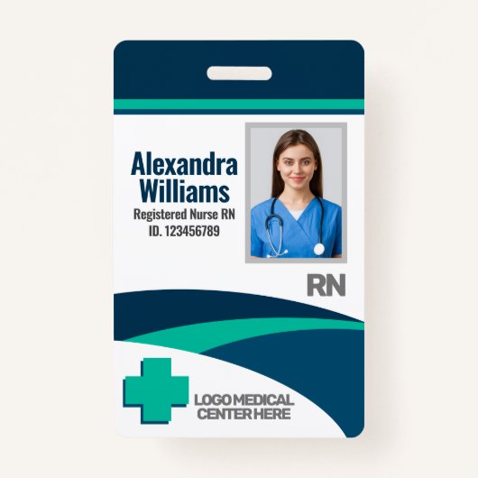 Template Employee Photo Nurse ID Badge (Voorkant)