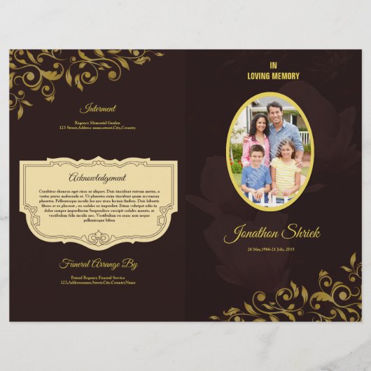 Template folder voor uitvaartprogramma Brochure (Voorkant)