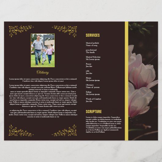 Template folder voor uitvaartprogramma Brochure (Achterkant)