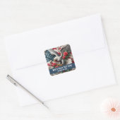 Template for Patriotic American Flag Eagle Sticker (Envelop)