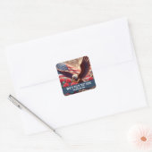 Template for Patriotic American Flag Eagle Sticker (Envelop)