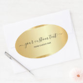 Template Gold Calligraphy Script Your Custom Text Ovale Sticker (Envelop)