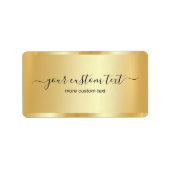 Template Gold Your Custom Text Hand Script Address Etiket (Voorkant)