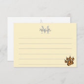 Template Lined Monogram Custom Notitiekaartje (Voorkant / Achterkant)