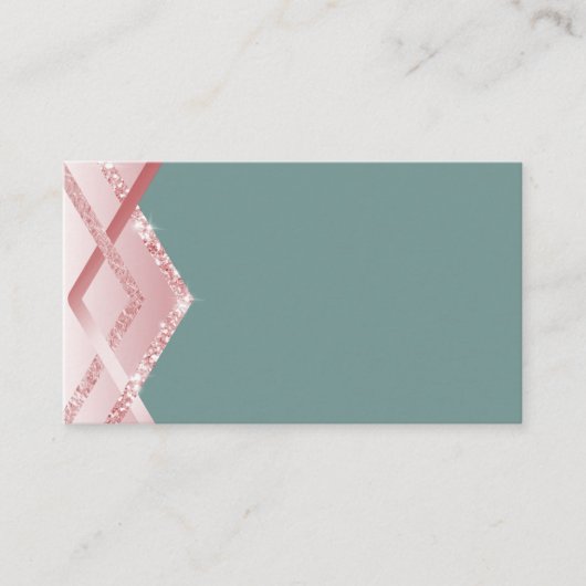 TEMPLATE Rosegoud Glitter Folie Look Visitekaartje (Voorkant)