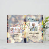 TEMPLATE ROUWDIENST MET OUDE BLOEMEN (Staand voorkant)