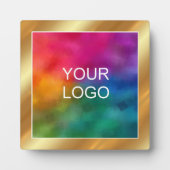 Template Upload Business Logo Glam Gold Easel Fotoplaat (Voorkant)