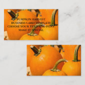 TEMPLATE VAN DE POMPKIN HARVEST BUSINESS CARD VISITEKAARTJE (Voorkant / Achterkant)