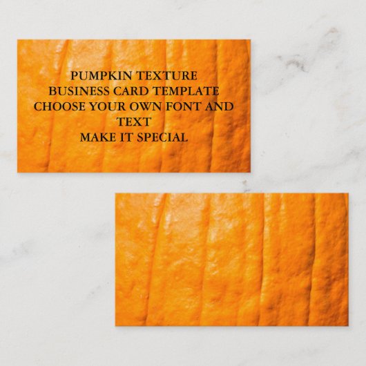 TEMPLATE VAN DE POMPKINETEXTUURKAART VISITEKAARTJE (Voorkant / Achterkant)