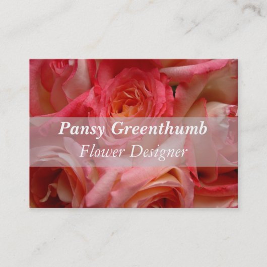 TEMPLATE VAN DE roos FLORAL BUSINESS CARD Visitekaartje (Voorkant)