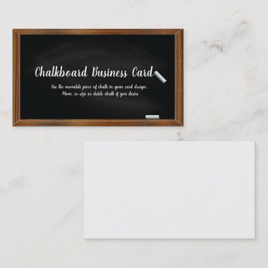 Template voor Blackboard en Chalk Business Card Visitekaartje (Voorkant / Achterkant)