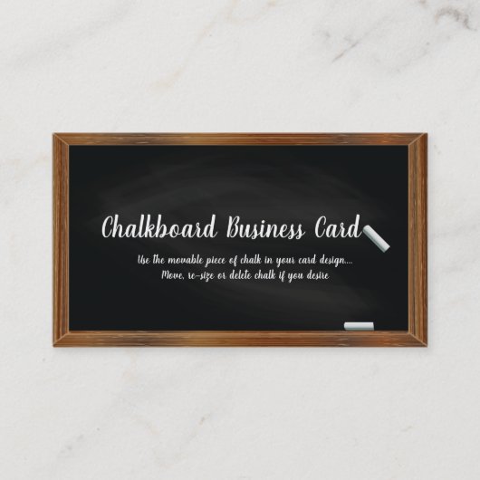 Template voor Blackboard en Chalk Business Card Visitekaartje (Voorkant)