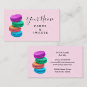 Template voor de bakkerij van Macarons Visitekaartje (Voorkant / Achterkant)