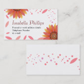 Template voor de voorjaarsblad- en zonnebloempitte visitekaartje (Voorkant / Achterkant)