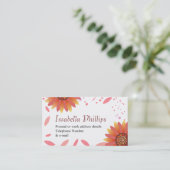 Template voor de voorjaarsblad- en zonnebloempitte visitekaartje (Staand voorkant)