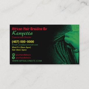 Template voor een Afrikaanse Hair Braiding Busines Afsprakenkaartje