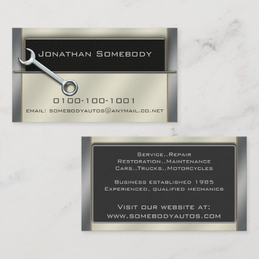 Template voor een automatische handelskaart 20 visitekaartje (Voorkant / Achterkant)