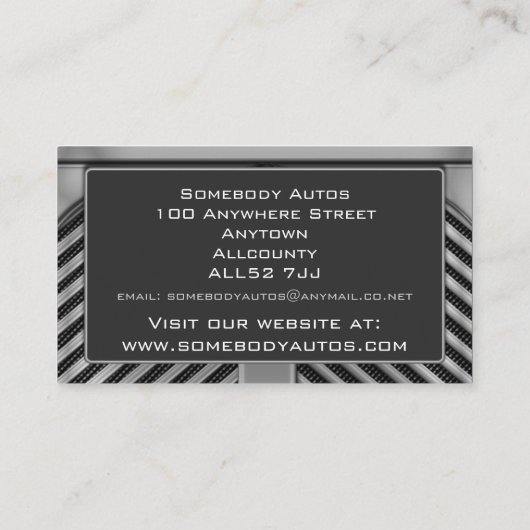 Template voor een automatische handelskaart 5 visitekaartje (Achterkant)