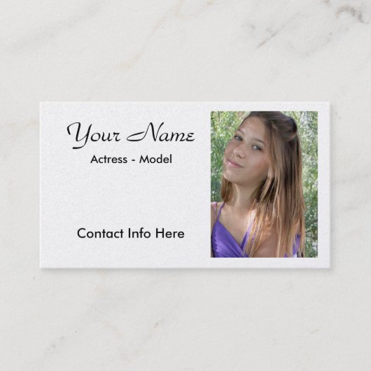 Template voor headshot Actor Business Card Visitekaartje (Voorkant)