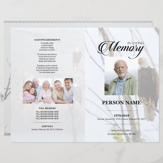 Template voor hemeluitvaart (Voorkant / Achterkant)