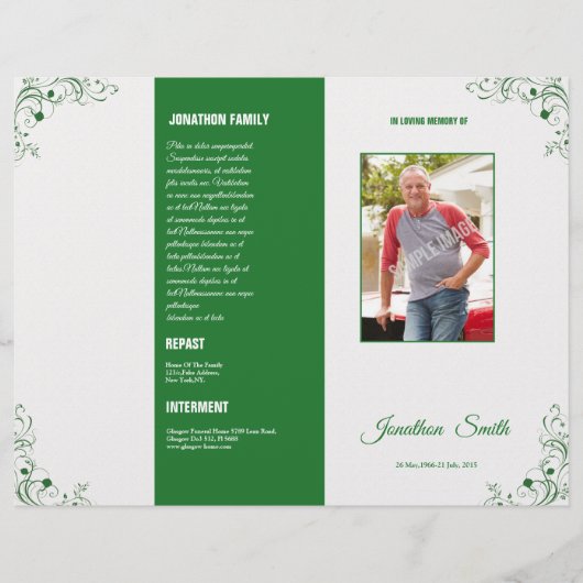 Template voor rouwprogramma flyer (Voorkant)