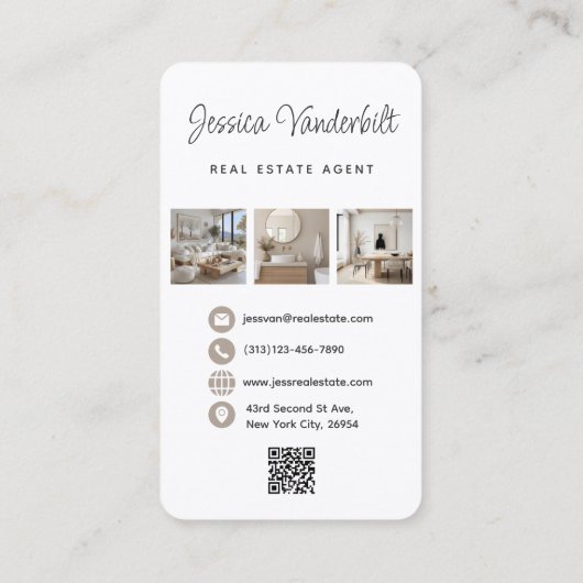 Template voor visitekaartje voor makelaar in onroe (Achterkant)