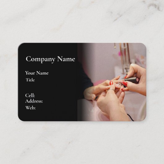 TEMPLATE voor visitekaartjes voor NAILS (Voorkant)