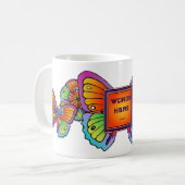 Templated Butterfly & Flower Design COFFEE MOK (Voorkant links)